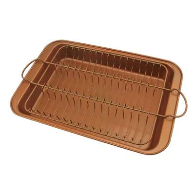 Meatball Baker Set Nonstick Roast Pan Bakeware Set with Rack